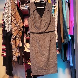 Le Chateau Brown Sleeveless Sheath Dress